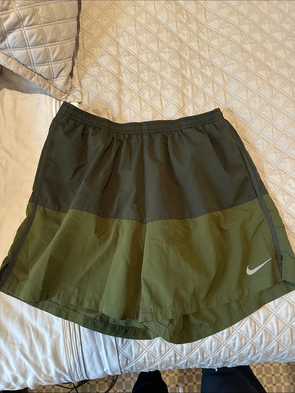 Nike Olive & Dark Olive Two-Tone Athletic Shorts
